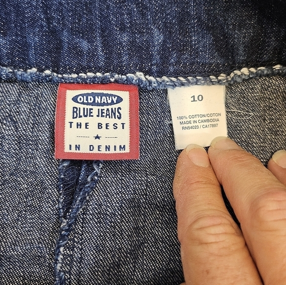 Old Navy Side Zip Denim Dark Blue Mini Skirt 100% Cotton Size 10 - Picture 3 of 5